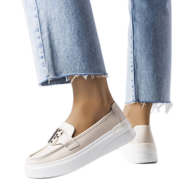 Venezia Bež mokasine s debelim potplatom iz Vinceze