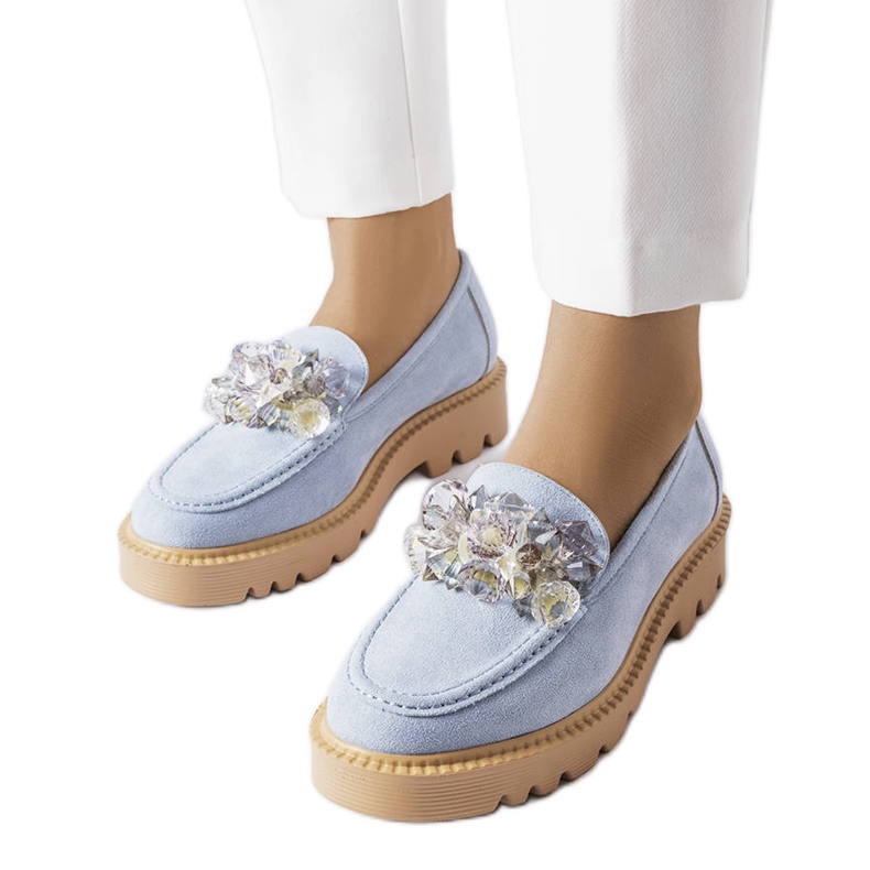 Venezia Plave natikače ukrašene Vincez kristalima plava