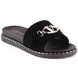Ženske antilop papuče s crnim ukrasom Vinceza 30183 crna