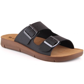 Udobne muške papuče s crnim kopčama Inblu CM000028-014 crna