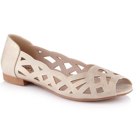Ženske ažurne zlatne balerinke Jezzi ASA136-8 zlatna