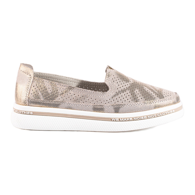 Shelovet kožne zlatne ažur cipele zlatna