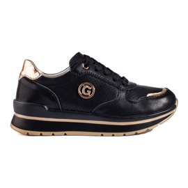 Crne kožne tenisice na platformi Shelovet crna