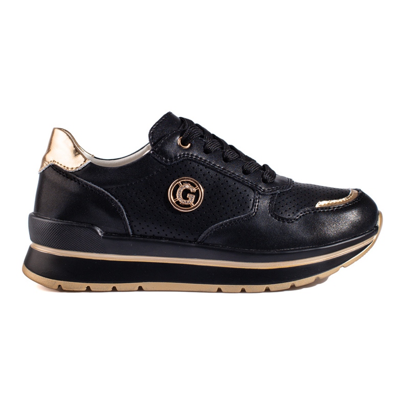 Crne kožne tenisice na platformi Shelovet crno