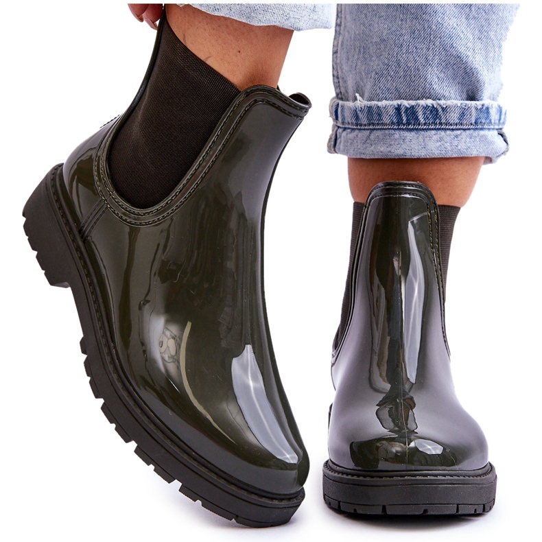 BM Ženske kaloše Chelsea čizme tamnozelene Larone zelena