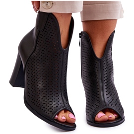 BM Ažur čizme na petu crne Florina crna