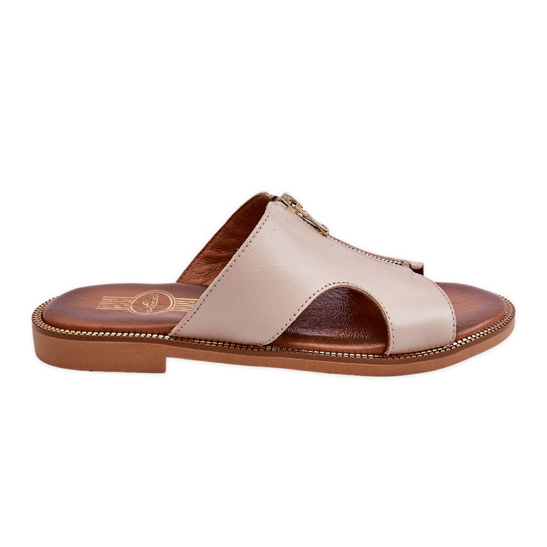 Lemar Ženske papuče s ukrasnim patentnim zatvaračem Bež Clarence