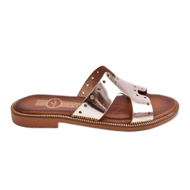 Lemar Ženske papuče s ukrasnim izrezima Golden Emily zlatni