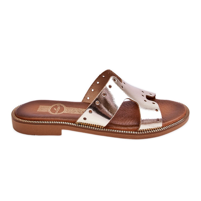 Lemar Ženske papuče s ukrasnim izrezima Golden Emily zlatna