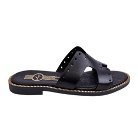 Lemar Ženske papuče s ukrasnim izrezima Black Emily crna