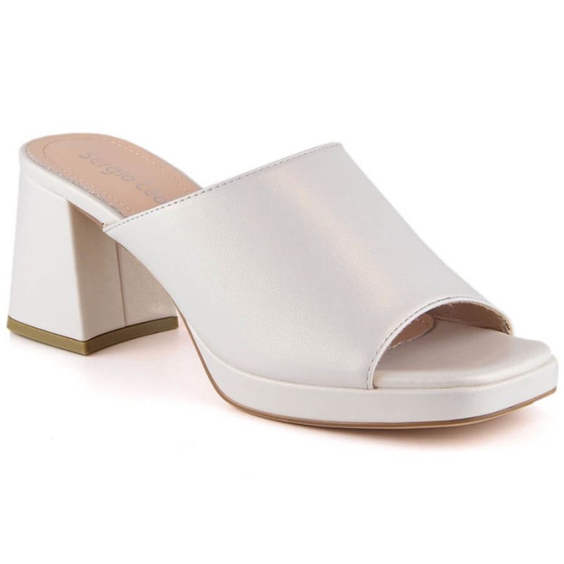 Papuče na stup s elastičnom trakom Sergio Leone W KL322 biser srebro