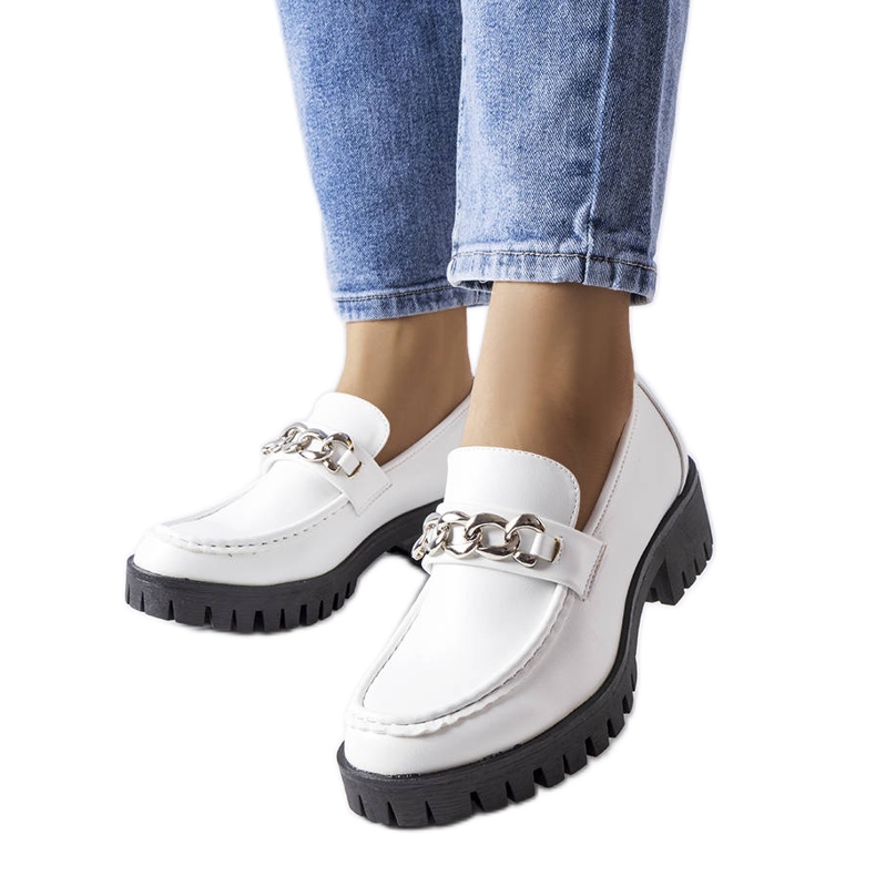 Bijele natikače s traktor potplatom iz Faiza bijela