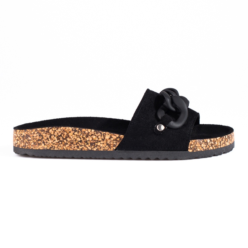 W. Potocki Ženske crne antilop papuče s Potocki lancem crno