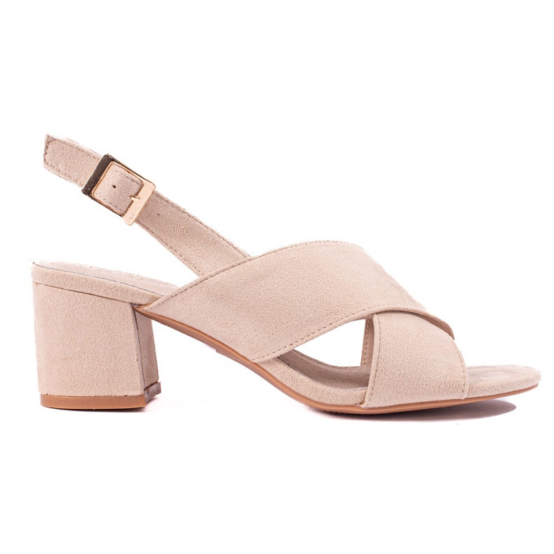 Bež sandale s visokom petom od brušene kože iz Sheloveta