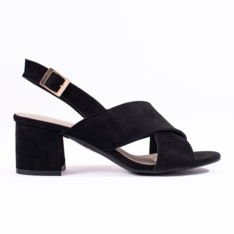 Crne sandale s petom od brušene kože iz Sheloveta crno