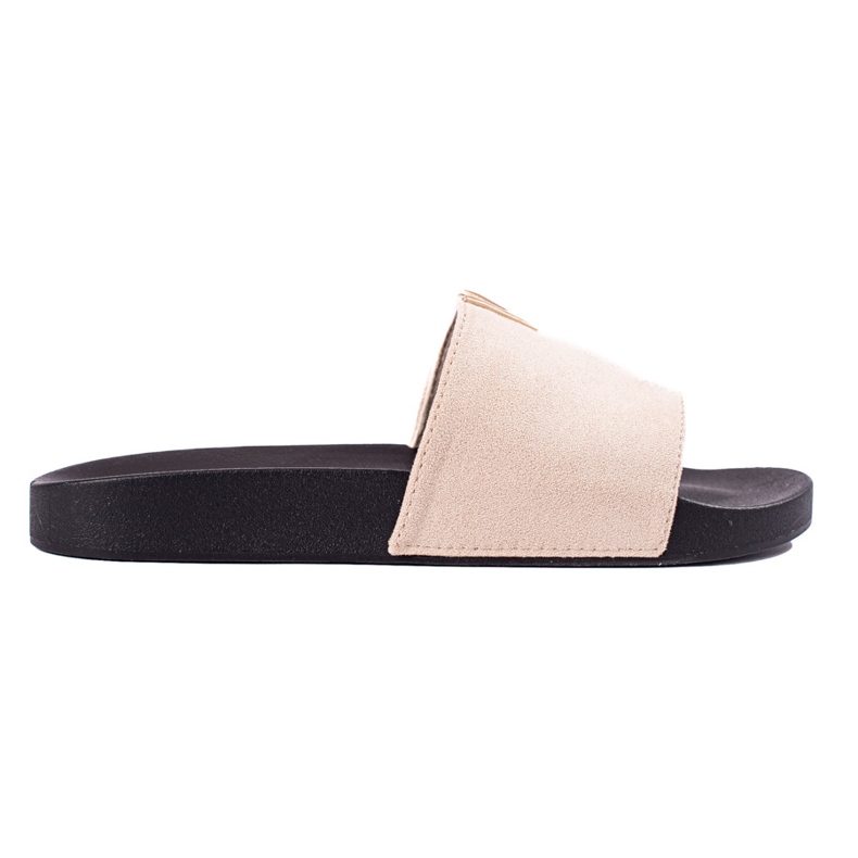 Ženske bež papuče od brušene kože Shelovet