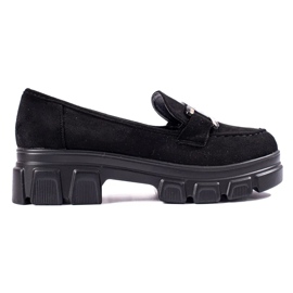 Crne antilop mokasine na platformi Shelovet crna