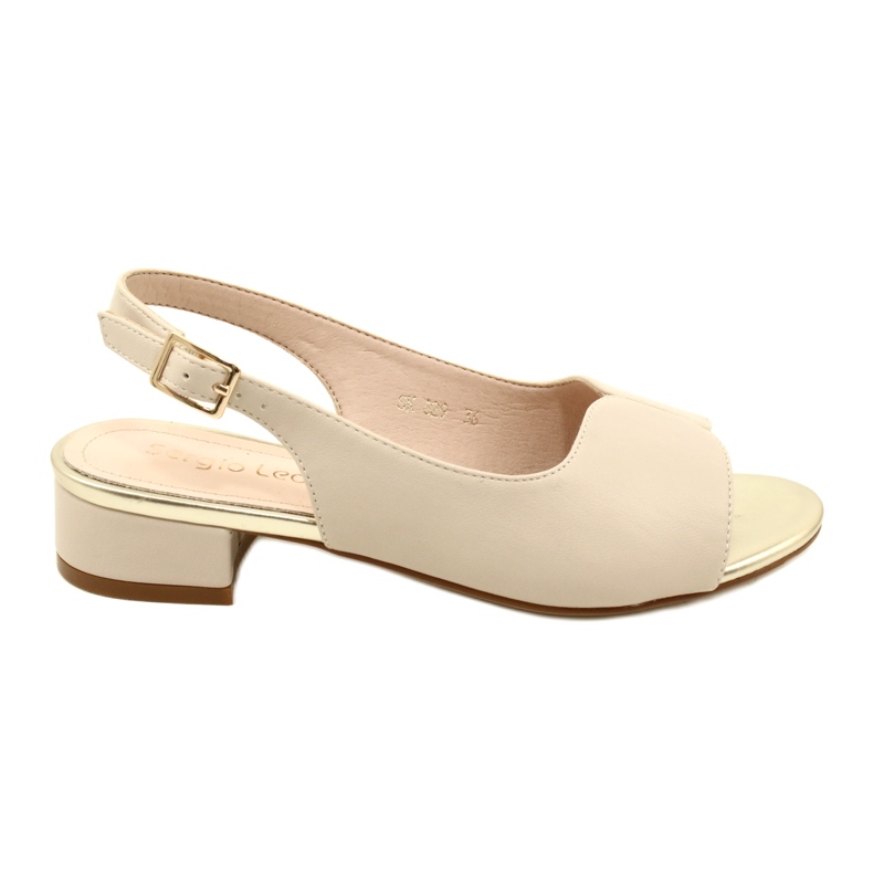 Sergio Leone SK829 Bež sandale na petu