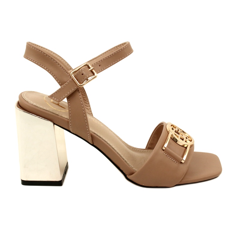 Filippo Ženske sandale na zlatnom postolju s ukrasom DS4502 bež