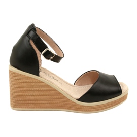 Filippo DS4507 BK kožne sandale na tanku crnu crna