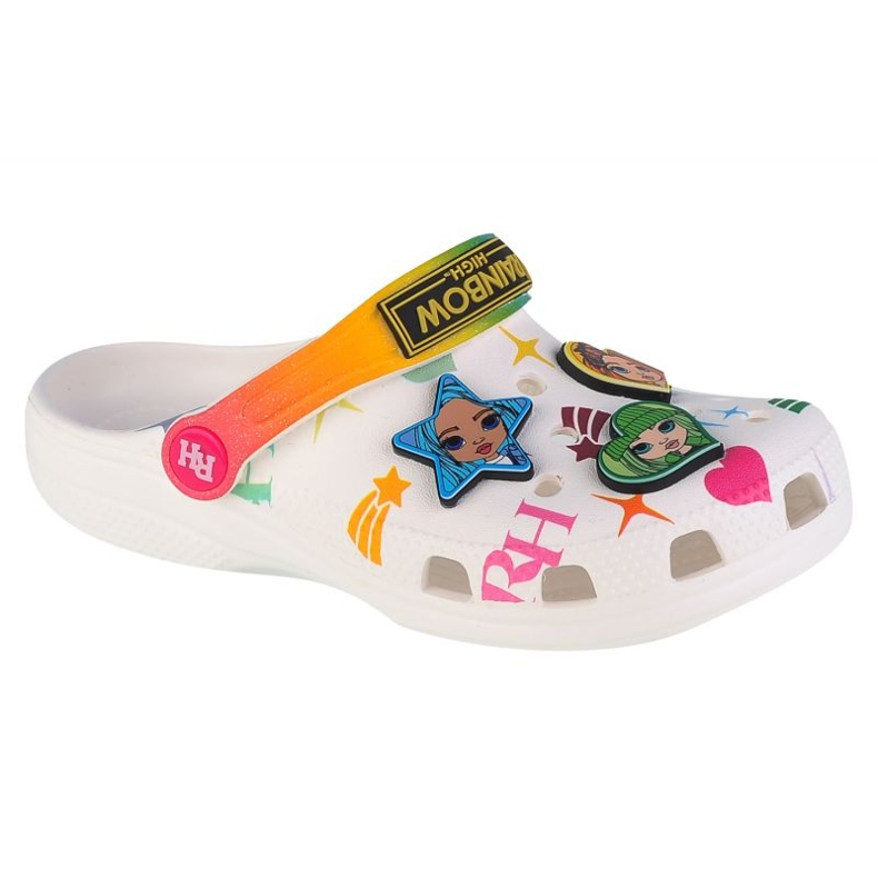Crocs Classic Rainbow visoke dječje klompe 208117-90H bijela