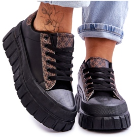 PG1 Ženske kožne tenisice s platformom crne Alison crna