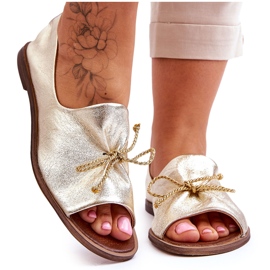 Ženske kožne balerine Zazoo 2660/007 zlato zlatni