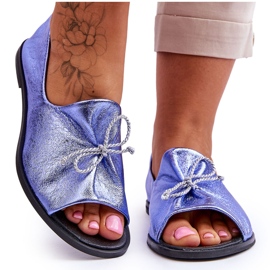 Ženske kožne balerinke Nicole 2660/066 Plava