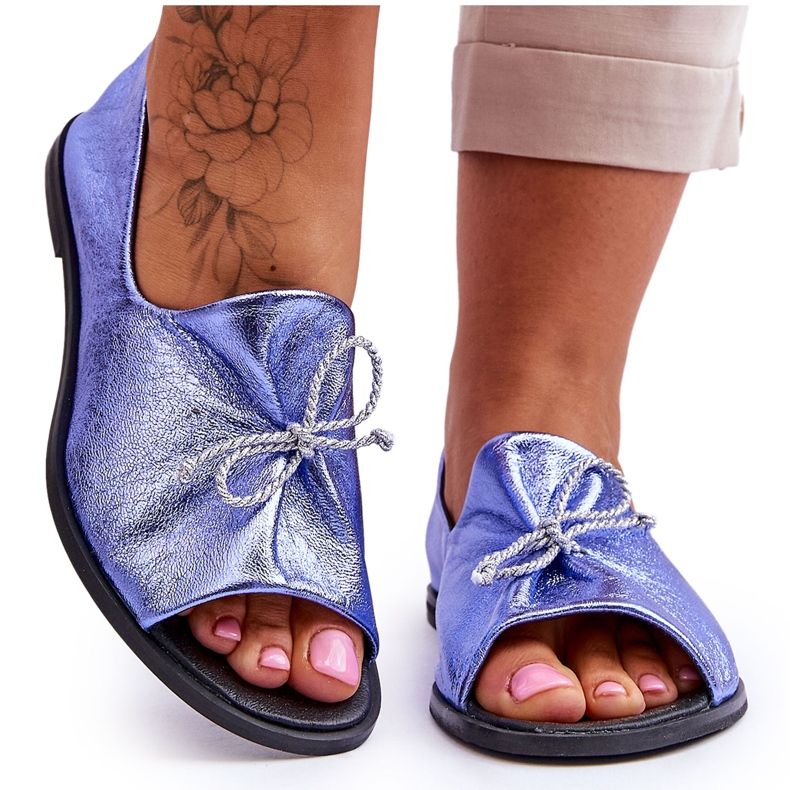 Ženske kožne balerinke Nicole 2660/066 Plava