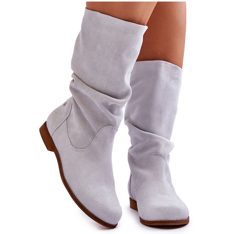 Ženske čizme od brušene kože Maciejka 05057-11 Light Mint zelena