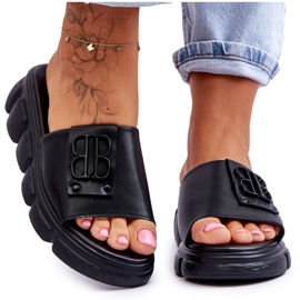 Vinceza Ženske papuče s platformom s ukrasom Black Monroe crna