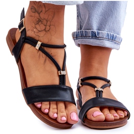 Ženske ravne sandale S.Barski KV-541-120 crne crna