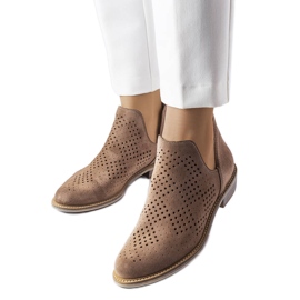 BM Karino smeđe ažurne kožne čizme smeđa