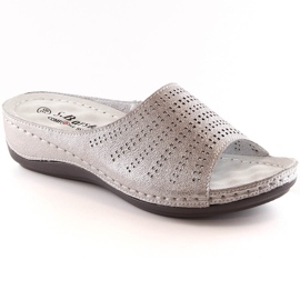 Ženske udobne kožne papuče na klin rozo zlato S.Barski BN292 zlatni