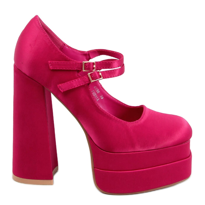 Prandi Fuchsia satenske salonke s platformom ružičasta