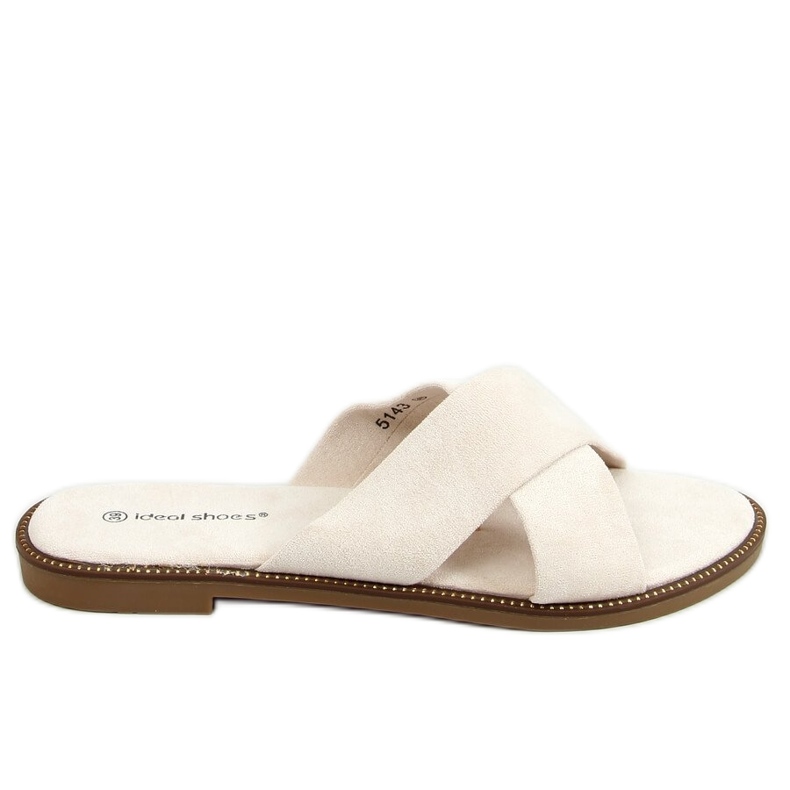 BM Alyson Beige ženske papuče u obliku križa bež