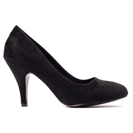 Klasične crne salonke s petom od brušene kože iz Sheloveta crna