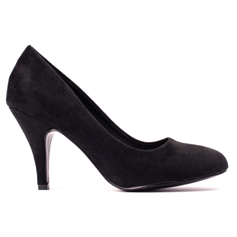 Klasične crne salonke s petom od brušene kože iz Sheloveta crno