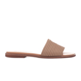 Marco Shoes Kožne papuče bež