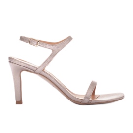 Marco Shoes Sandale na visoku petu zlatni