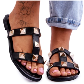 Ženske papuče s velikim nitnama Black Mercure crna