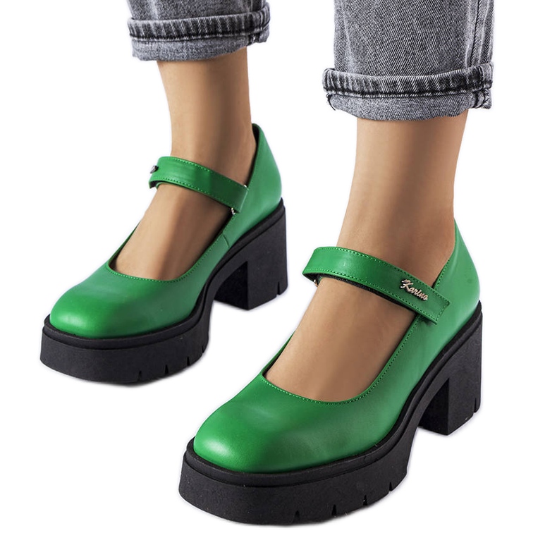 BM Zelene kožne cipele iz Karina zelena