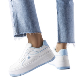 Bijelo-plave tenisice na Lepage platformi bijela