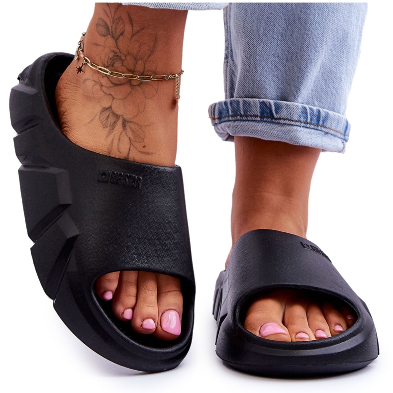 Lagane ženske papuče Big Star od pjene LL274594 crne crno