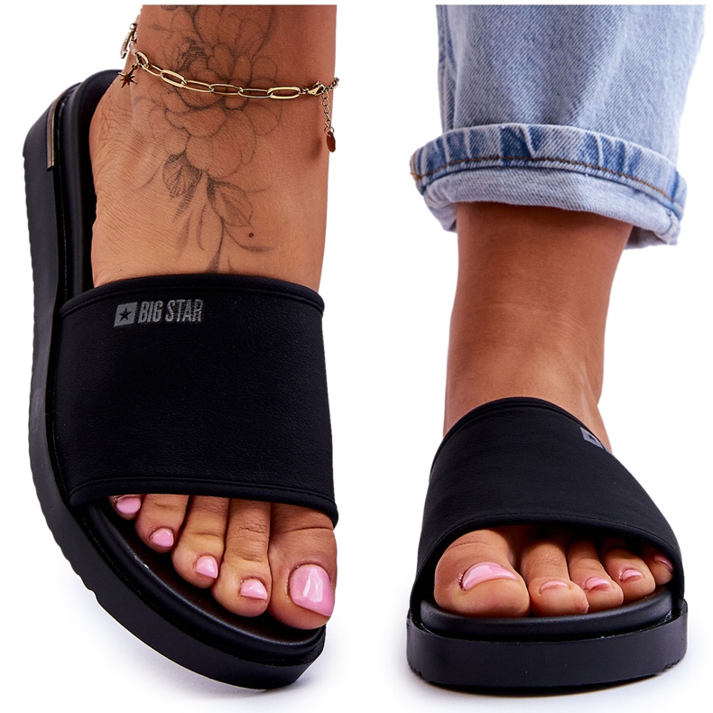 Ženske papuče s platformom Big Star LL274930 crne crno