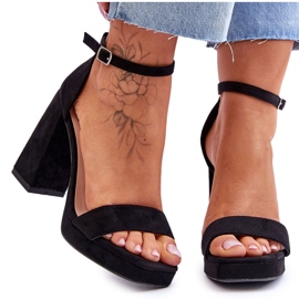 Moderne antilop sandale s četvrtastom petom, crna merila