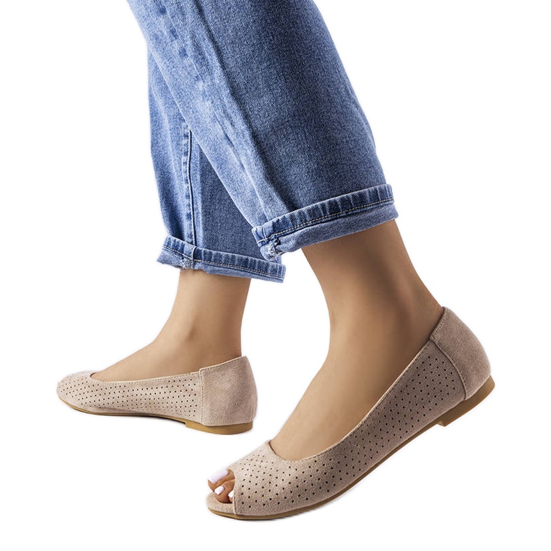 Bež ažur balerinke od Agate