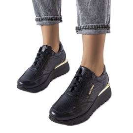 Karino crne kožne tenisice crna