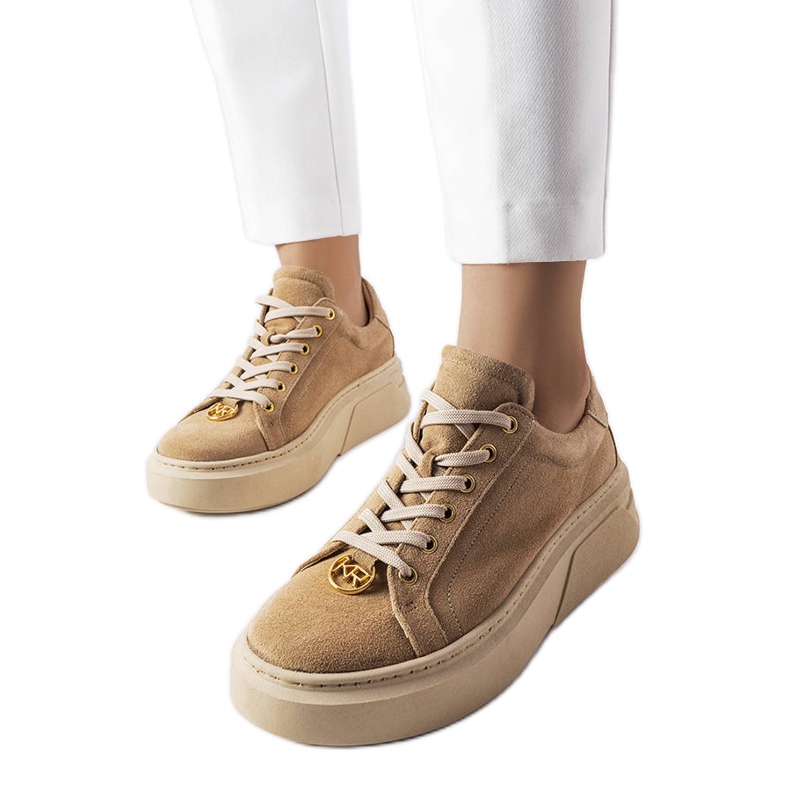 Karino bež cipele od brušene kože