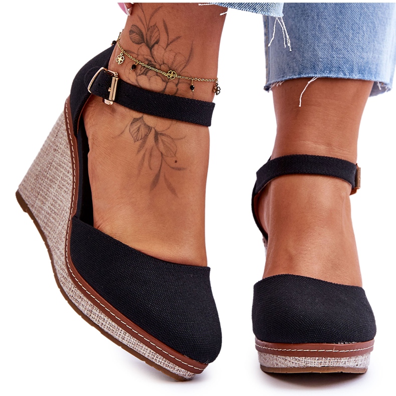 PS1 Ženske klasične sandale na tanku crnu Malani crno